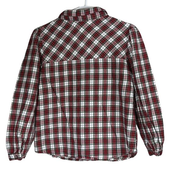ZARA Girls Plaid Ruffle Button Down Top Red White – Size 7 - Picture 2 of 7